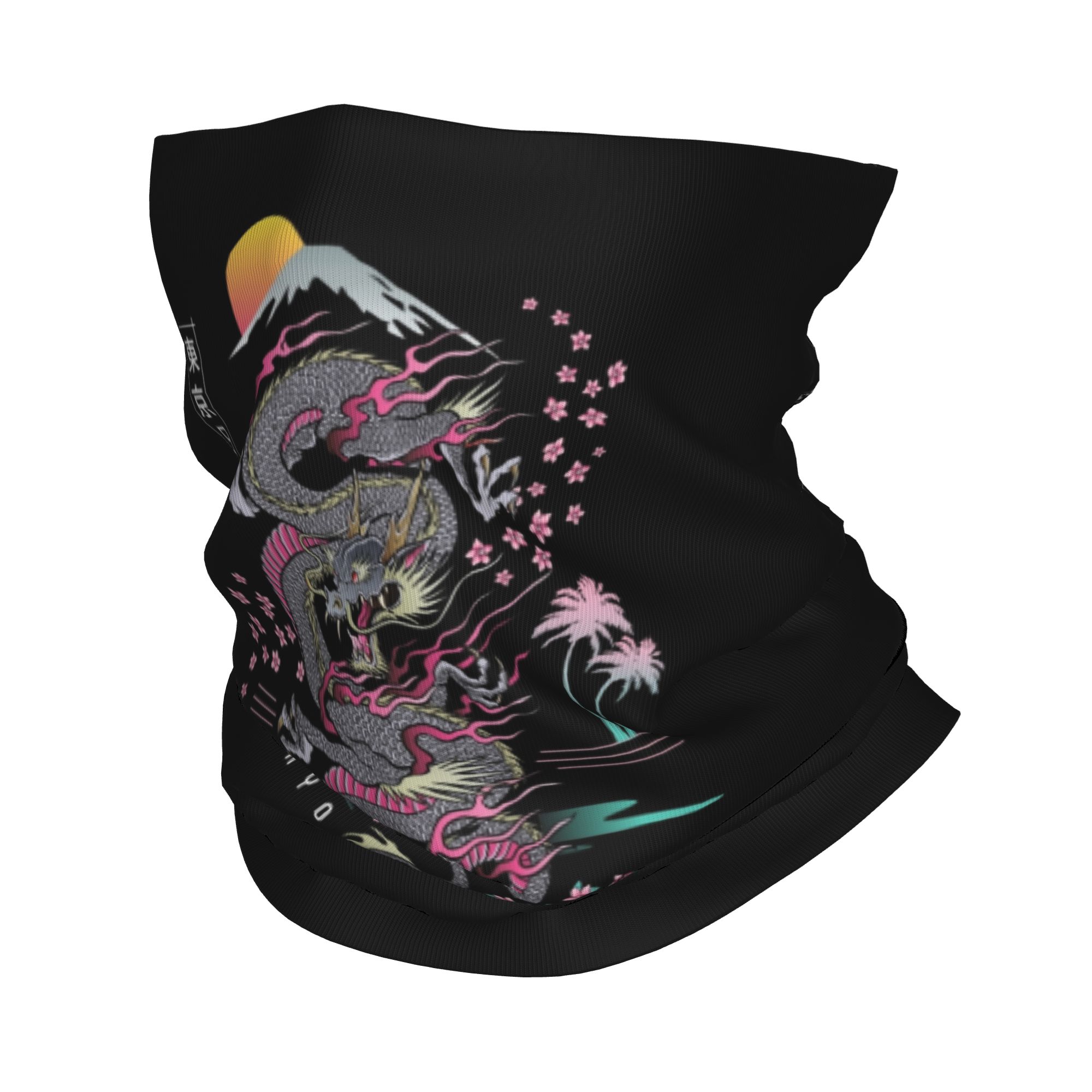 Neck Warmer Tube - カスタム東京日本ドラゴン冬ヘッドバンドネックウォーマー男性女性スキーランニングチューブスカーフ伝統アジア日本のタトゥーアートフェイス