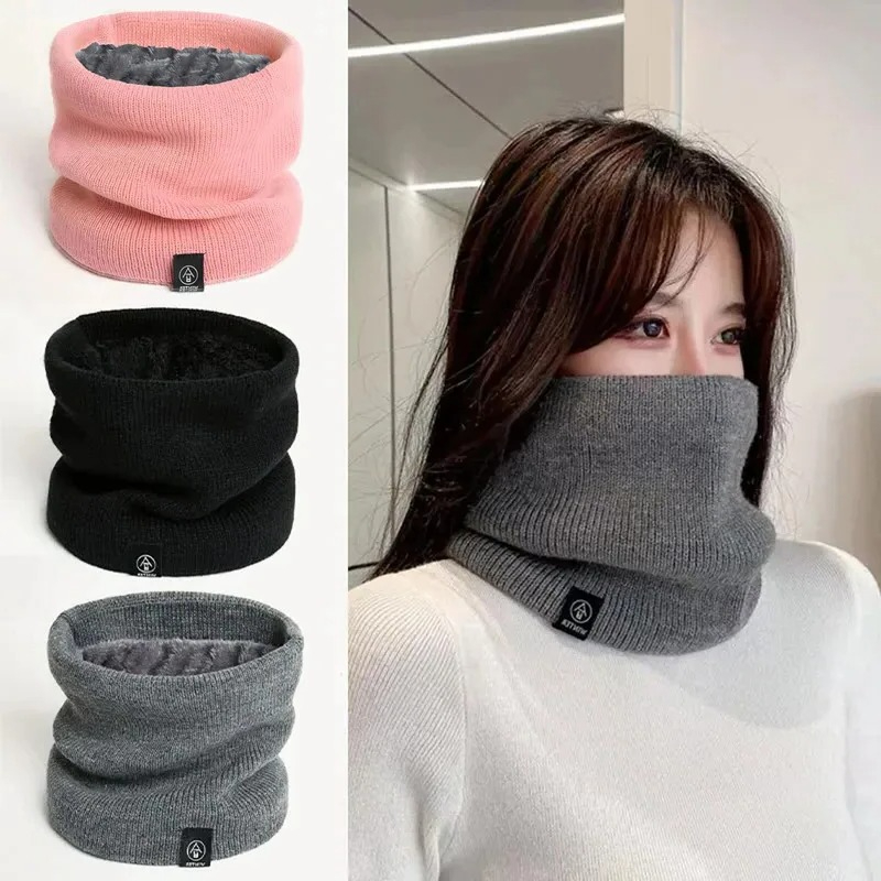 Muffler Men Wool - ファッション女性ニットスカーフ固体カシミヤのような冬のスヌードスカーフ女性暖かい厚いユニセックス男性ネックスカーフ 1/2/4 個