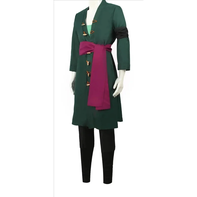 Ascot Neck Scarf - アニメロロノアコスプレ衣装制服グリーンコートベルトパンツヘッドスカーフロロノア・ゾロウィッグハロウィン男性