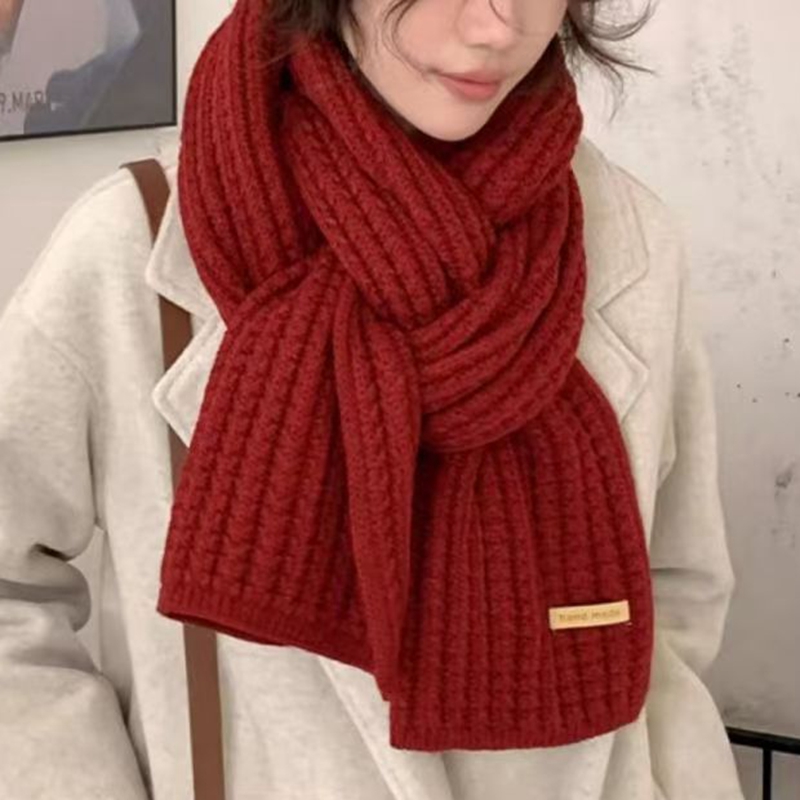 厚手のケーブルニット暖かいカシミヤスカーフネッカチーフ冬用ロ - Muffler Men Wool のレビューと価格