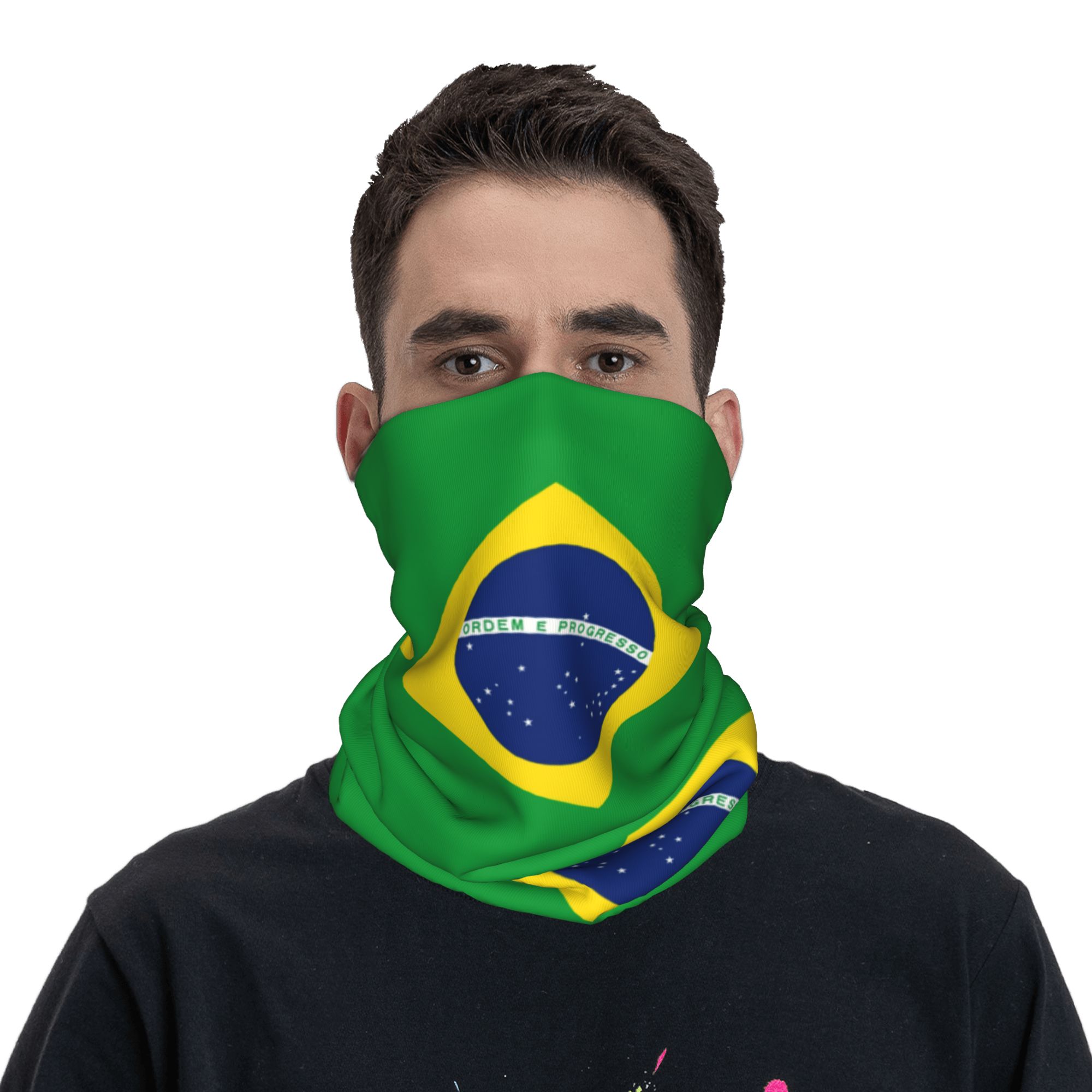 カスタムブラジル国旗バンダナネックウォーマー男女兼用冬スキー - Neck Warmer Tube のレビューと価格