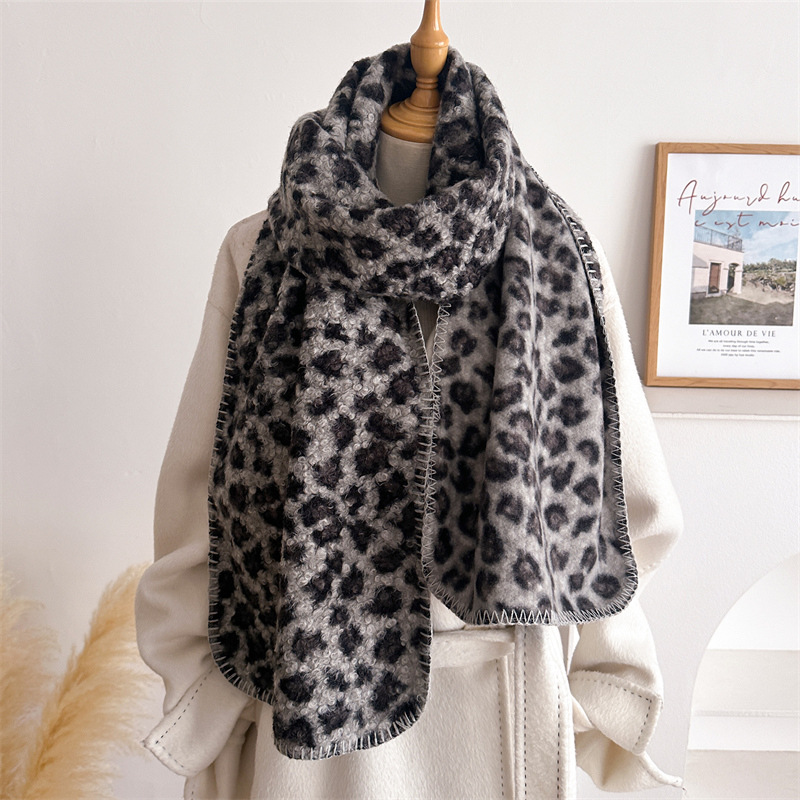 秋冬ヒョウ柄スカーフ女性高級防風暖かいシシンナスパシュミナシ - Pashmina Wrap Large のレビューと価格