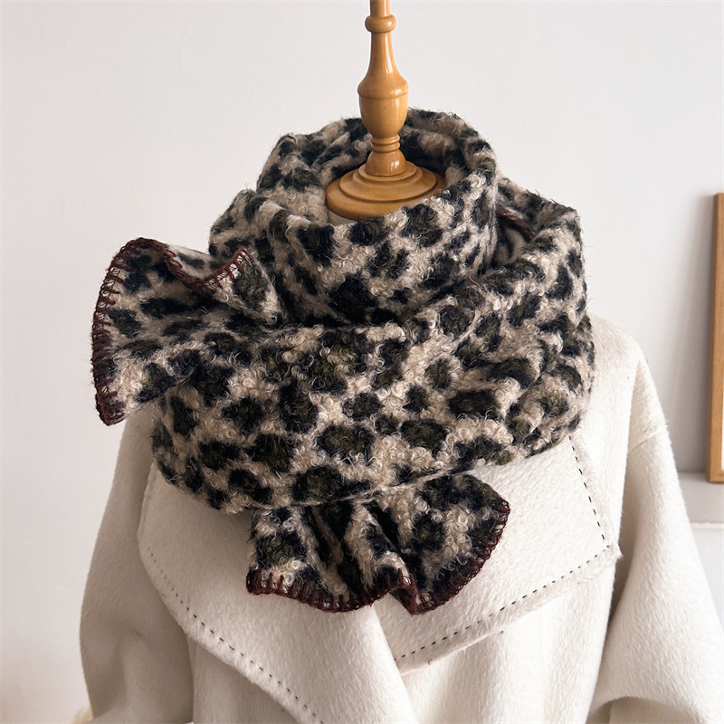 秋冬ヒョウ柄スカーフ女性高級防風暖かいシシンナスパシュミナシ - Pashmina Wrap Large のレビューと価格