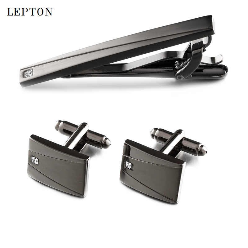 クラシックな黒のカフスボタンとタイクリップセット メンズ用  - Tie Bar Set Gift のレビューと価格
