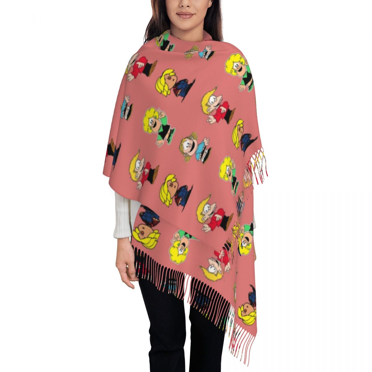 レディース タッセル スカーフ マファルダス キャラクター  - Pashmina Wrap Large のレビューと価格