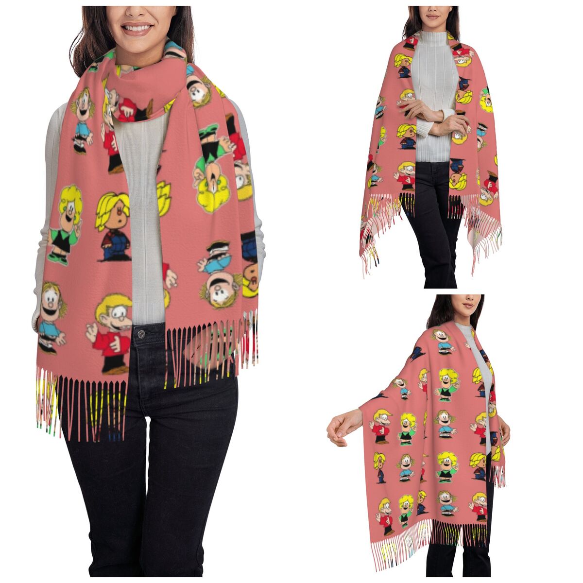 レディース タッセル スカーフ マファルダス キャラクター  - Pashmina Wrap Large のレビューと価格
