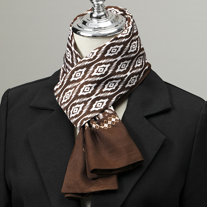 メンズスカーフ イミテーションシルク ネックスカーフ 小さな - Scarf Silk Square のレビューと価格
