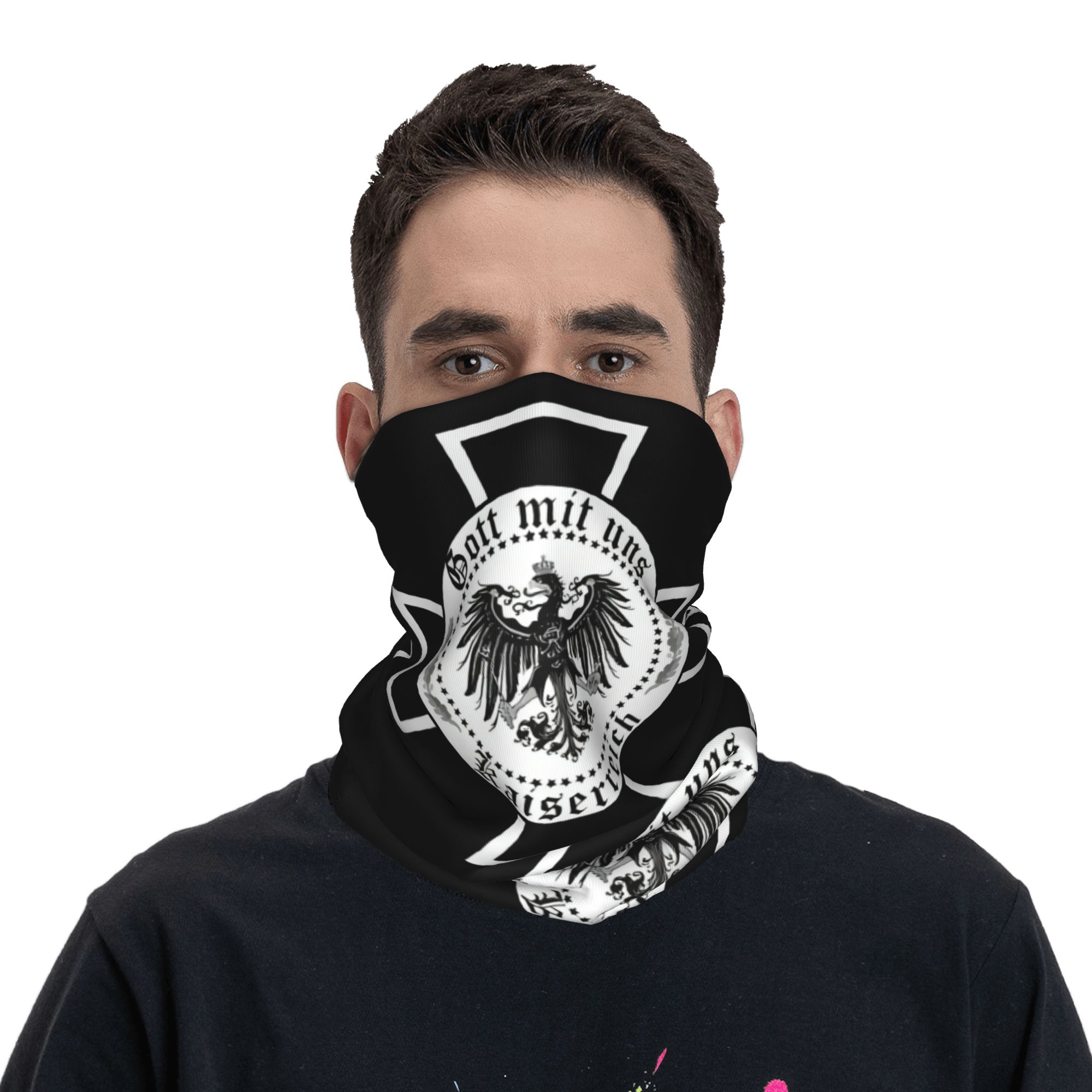 カスタムドイツ帝国鷲十字ロゴ冬用ヘッドバンドネックウォーマー - Neck Warmer Tube のレビューと価格