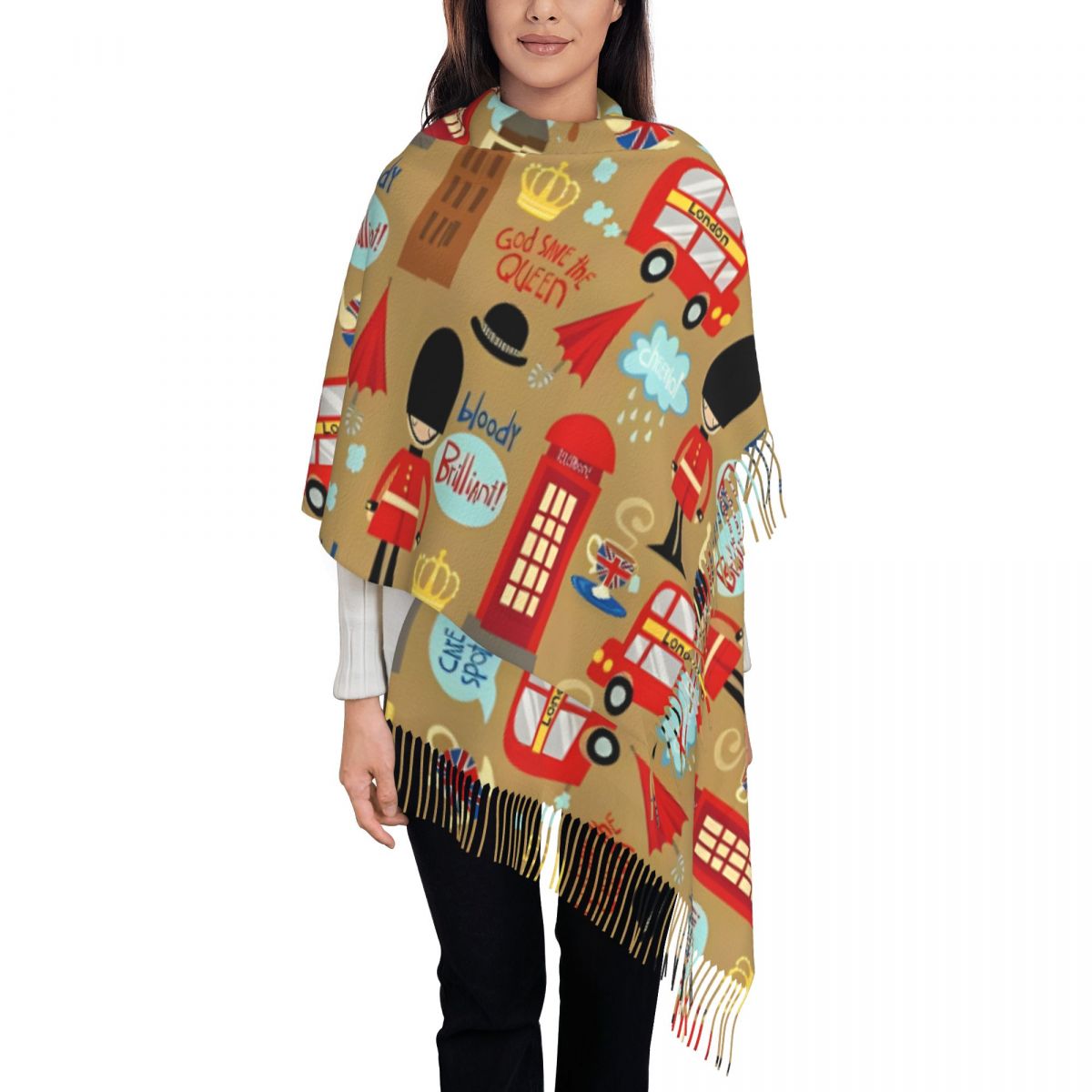 エンチャンテッド ロンドン スカーフ 女性用 冬用 暖かい  - Pashmina Wrap Large のレビューと価格