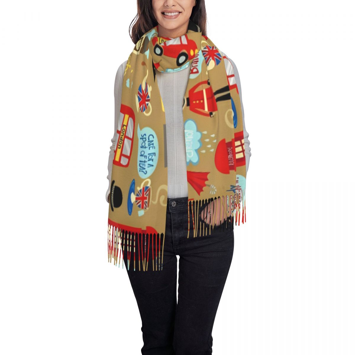 エンチャンテッド ロンドン スカーフ 女性用 冬用 暖かい  - Pashmina Wrap Large のレビューと価格