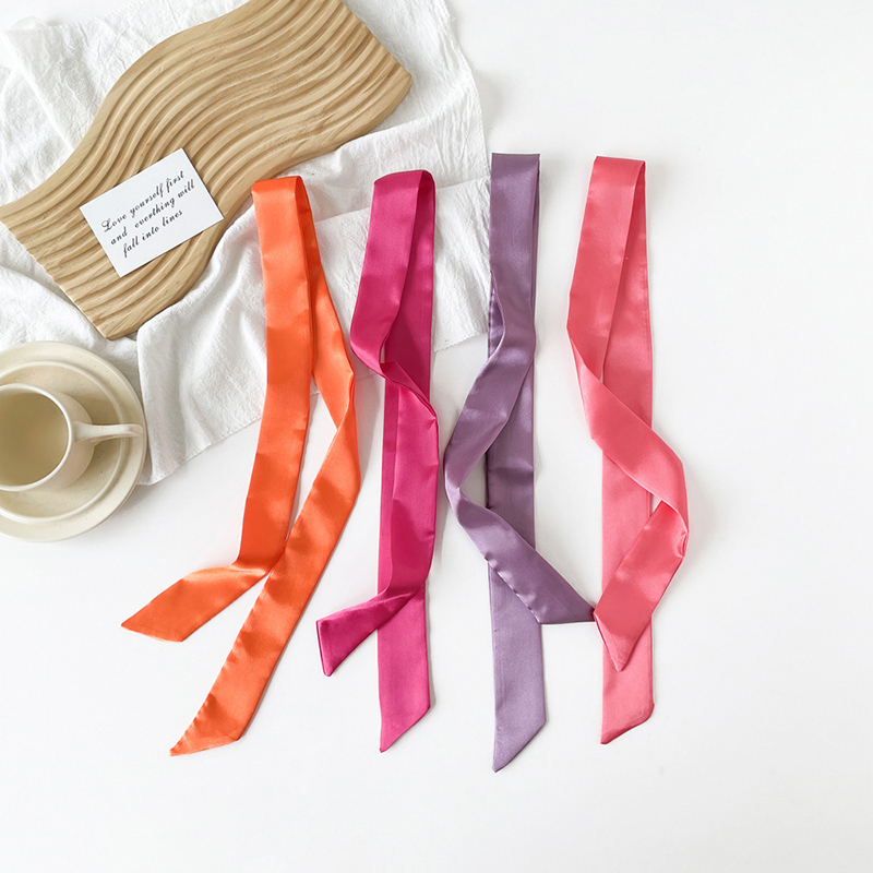 4 × 100 センチメートルサテンシルク狭いスカーフネッカ - Ascot Neck Scarf のレビューと価格
